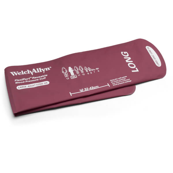 Welch Allyn FlexiPort Reusable Cuff Size: Large Adult Long, REUSE-12L Each